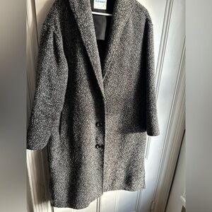 Old Navy Women's Charcoal and Black Pea Coat
